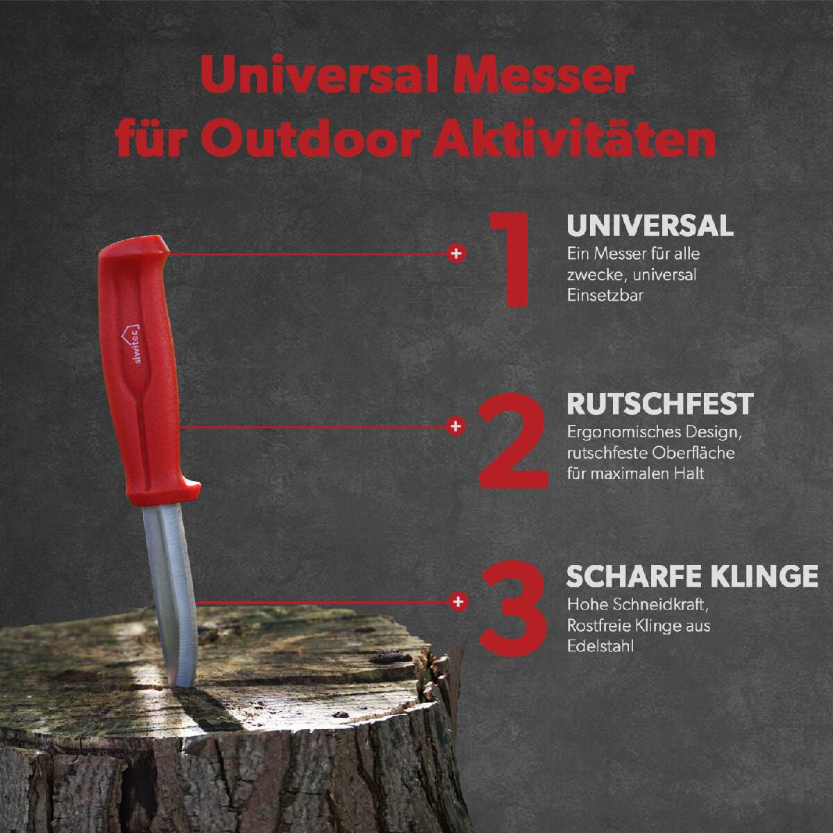 siwitec Universalmesser 9,5 cm Klingenlänge, 20,5 cm Gesamtlänge Produktabbildung 2