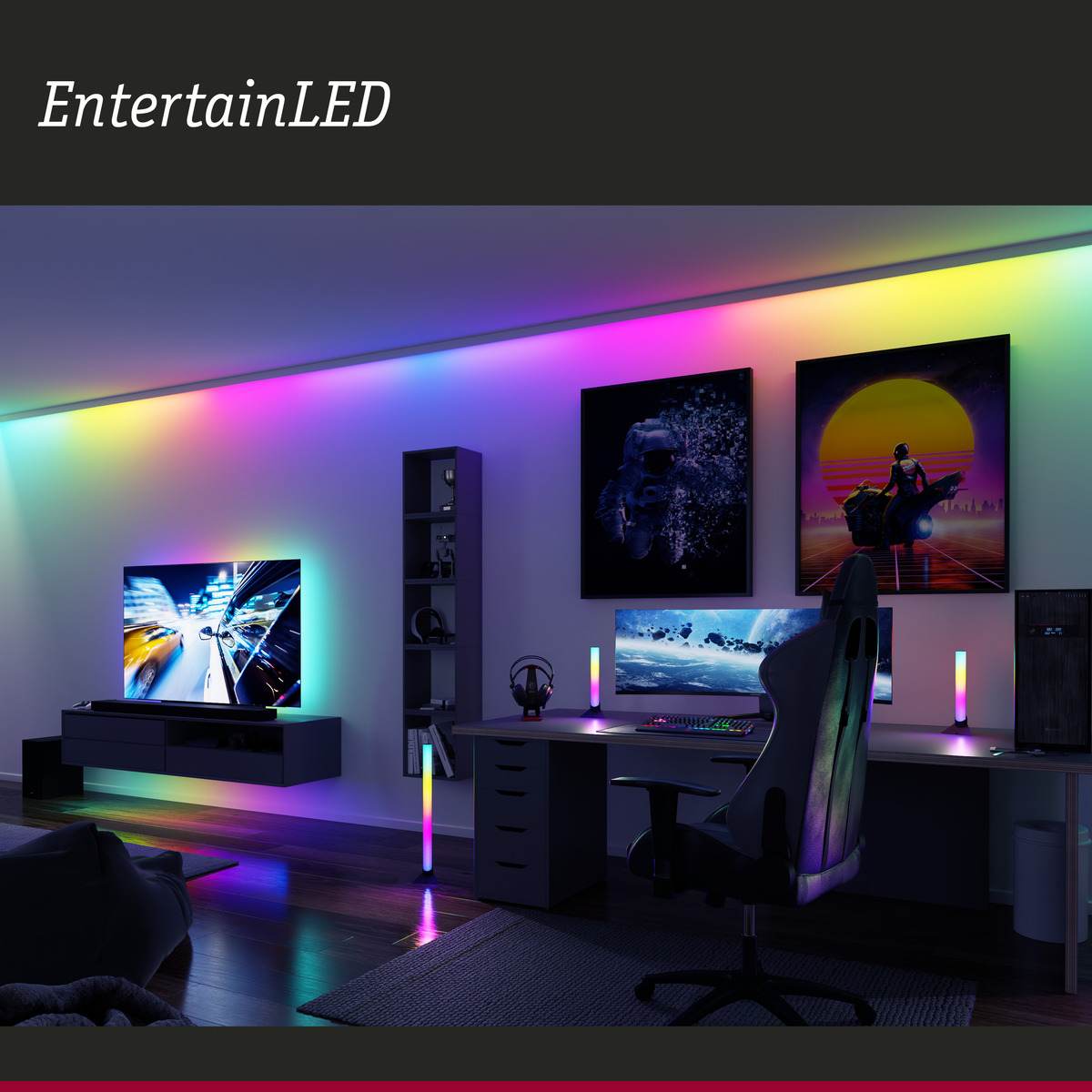 Paulmann EntertainLED LED Stripe Dynamic Rainbow RGB, Komplettset, 1,5 - 5 m, kürzbar, Gaming Light Produktabbildung 7
