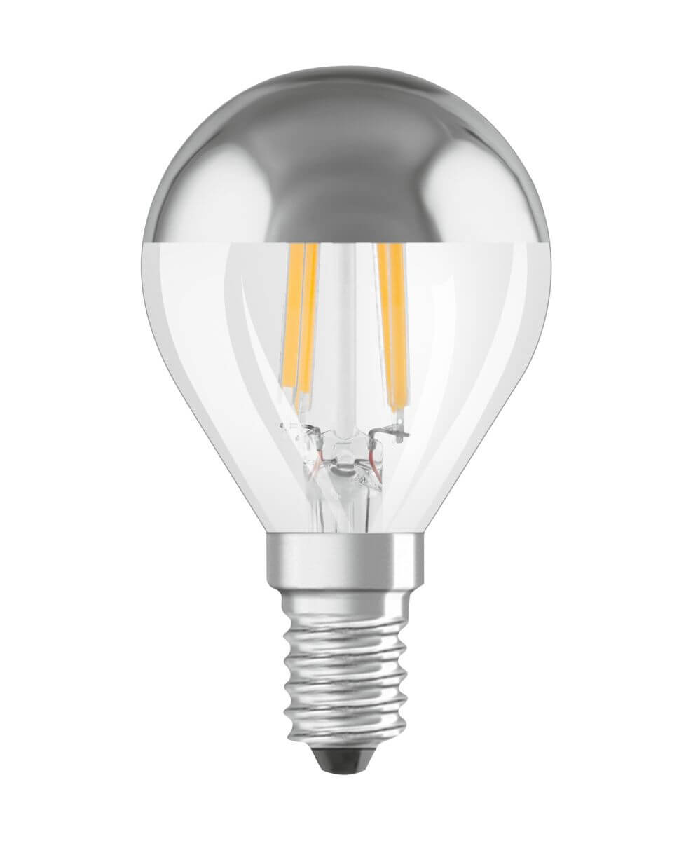 Osram LED Retrofit CLASSIC P 34, 4W = 34W, 380 lm, E14, Warmweiß (2700 K), mit Spiegel-Kolbenkrone Osram LED Retrofit CLASSIC P 34, 4W = 34W, 380 lm, E14, Warmweiß (2700 K), mit Spiegel-Kolbenkrone