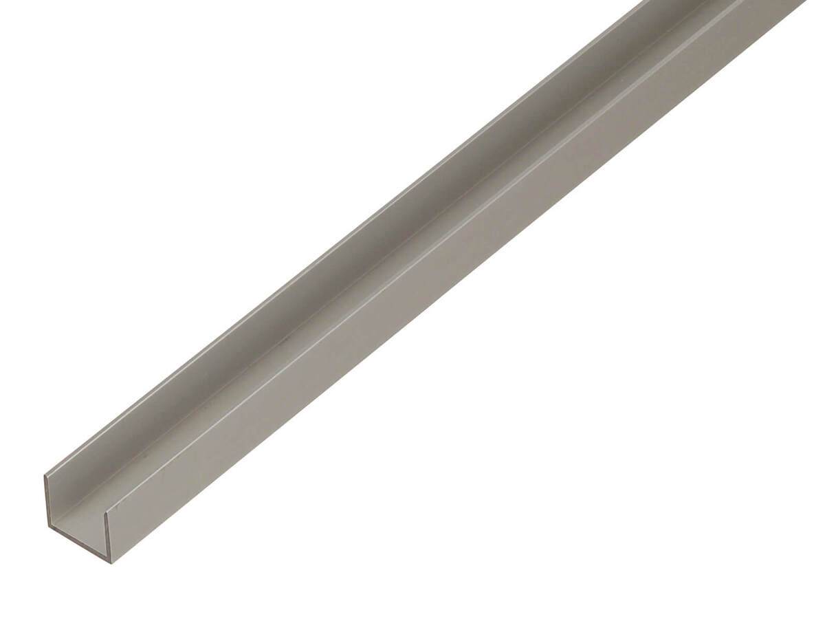 Alberts U-Profil, silberfarbig eloxiert, U-Form, Länge 1 m, Aluminium, 22 x 15 x 19 x 1,5 mm Produktabbildung