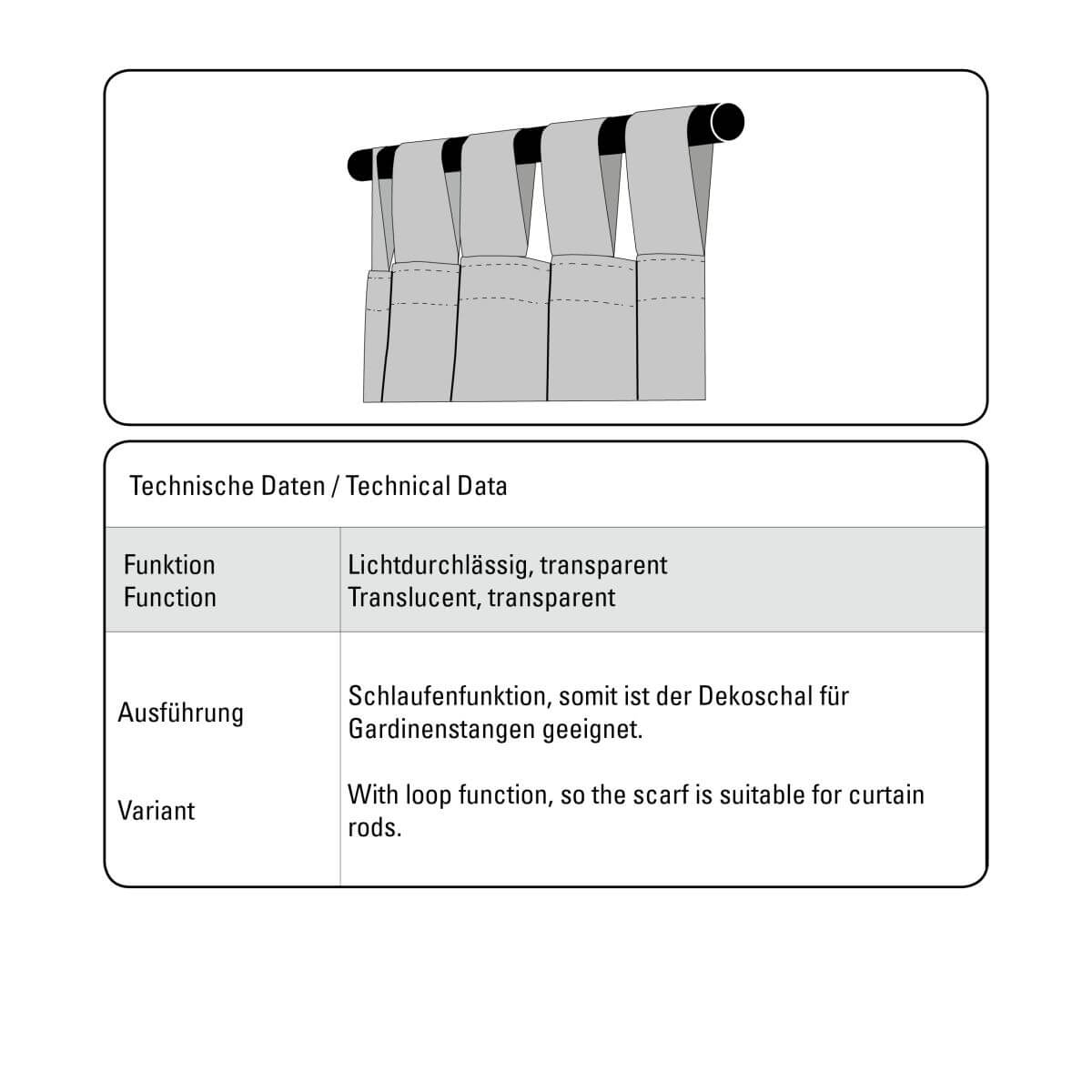 Gardinia Schlaufenschal mit Webstreifen, silbergrau, 140 x 245 cm Produktabbildung 3