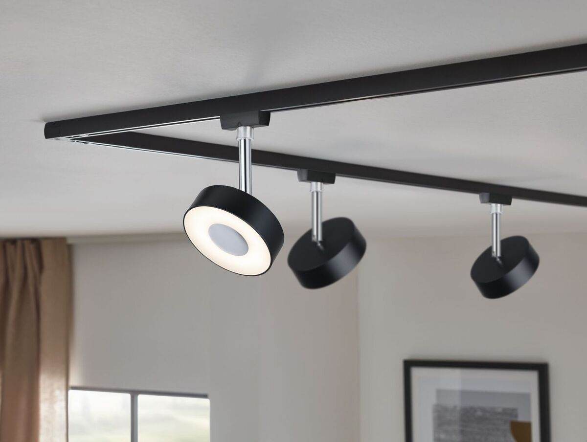 Paulmann URail LED Spot Circle, 3er Set, Schienensystem, Warmweiß, 3-Stufen Dimmbar, Schwarz matt Produktabbildung 7