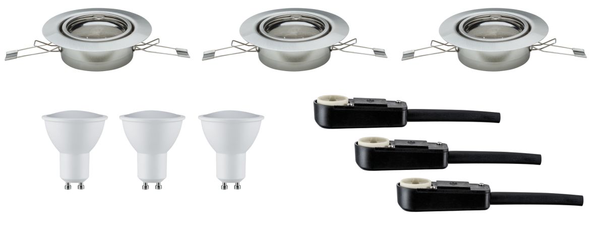 TIP Einbauleuchte LED Coin 1er Set, satiniert, 7 W, 2700 K, Ø 79 mm, Chrom, dimmbar