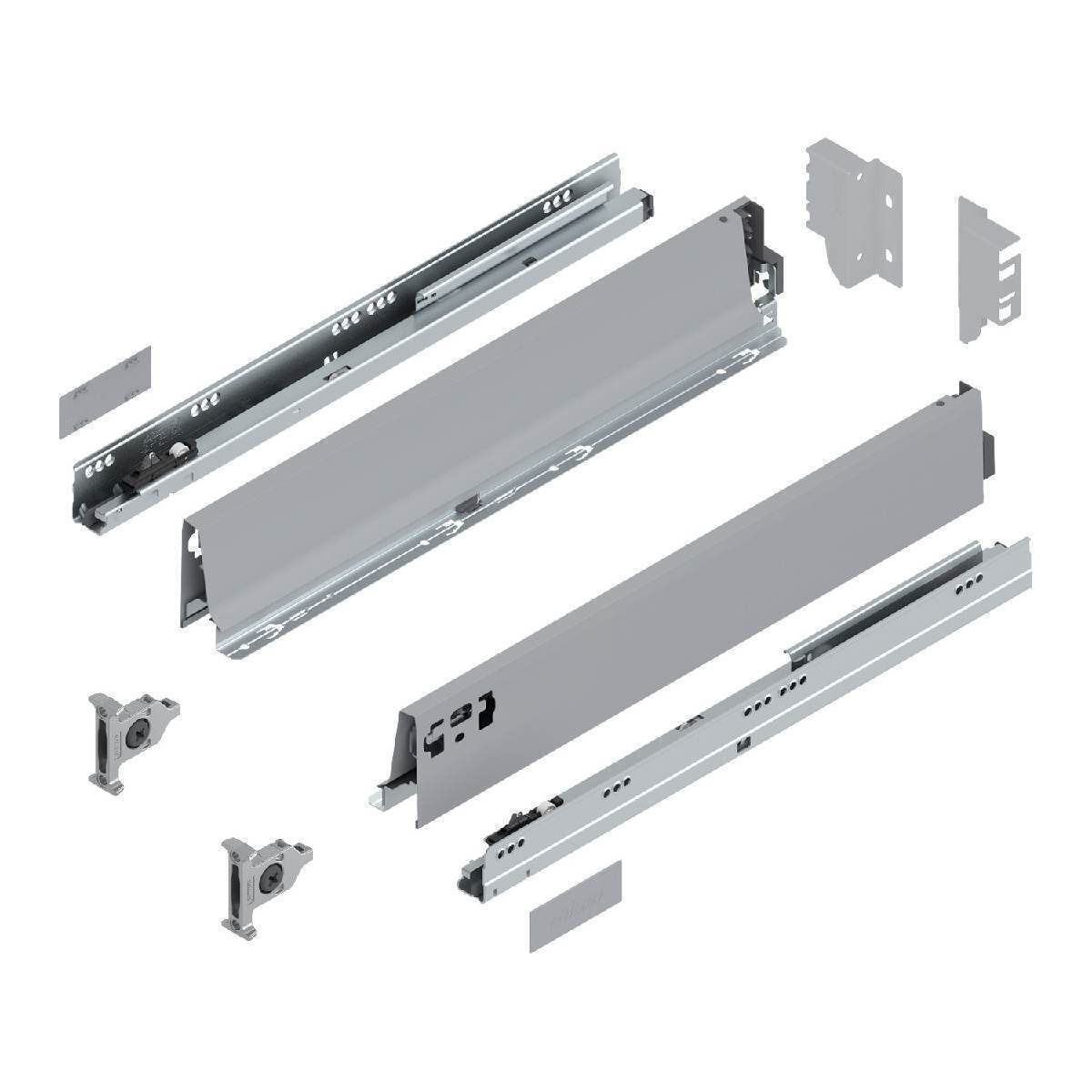 Blum TANDEMBOX Schubkasten M Vollauszug BLUMOTION Soft-Close, zum Anschrauben, Grau, 30kg, 60cm Produktabbildung 1