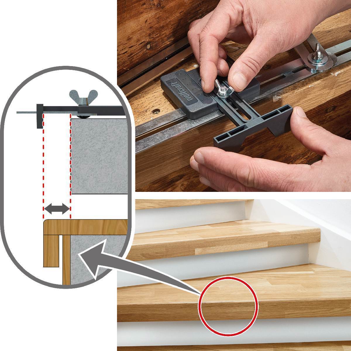 wolfcraft Treppenlehre, zum Aufmessen von Treppenstufen Produktabbildung 4