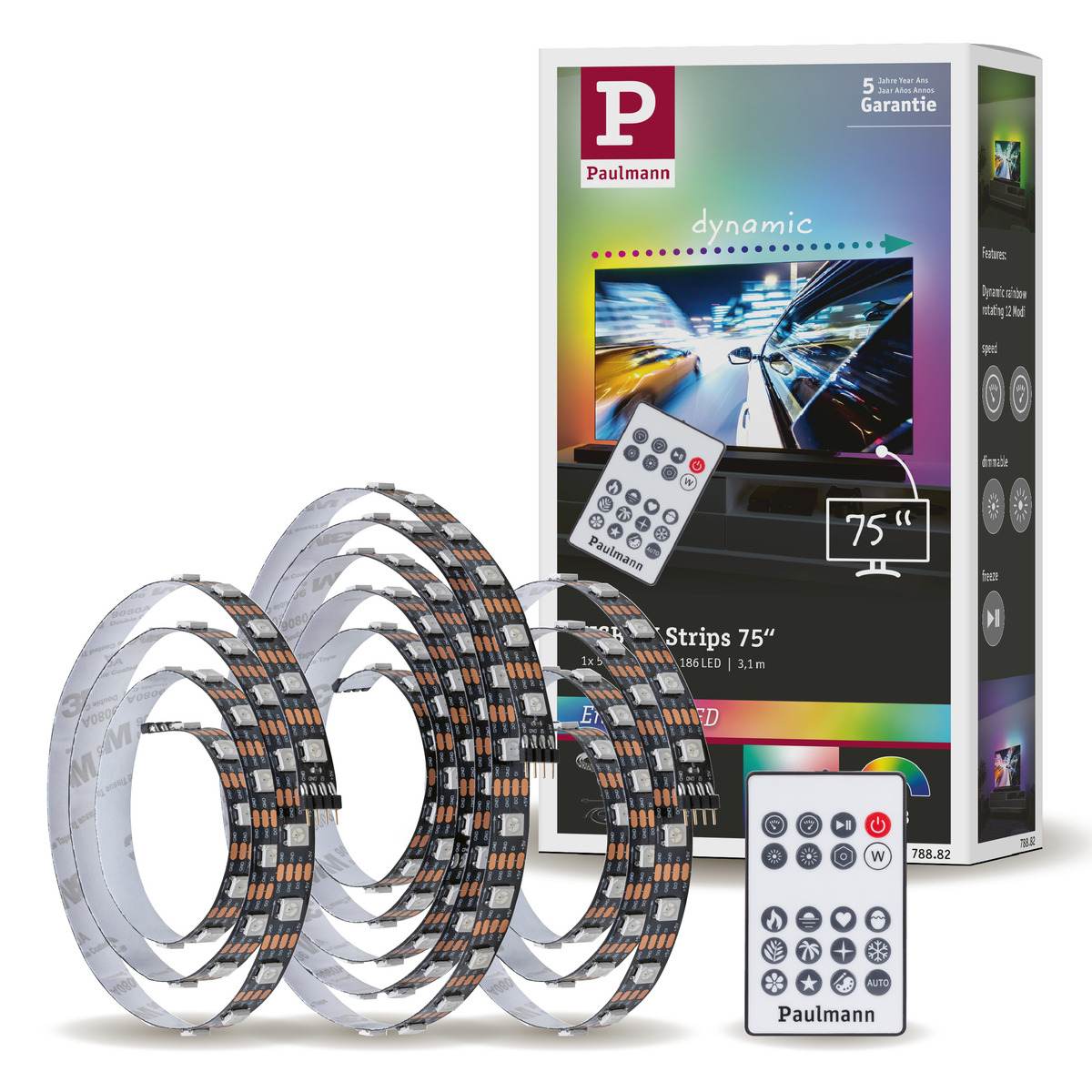 Paulmann EntertainLED USB LED Strip TV-Beleuchtung, 55, 65 oder 75 Zoll, RGB Rainbow, Dimmbar Produktabbildung 2