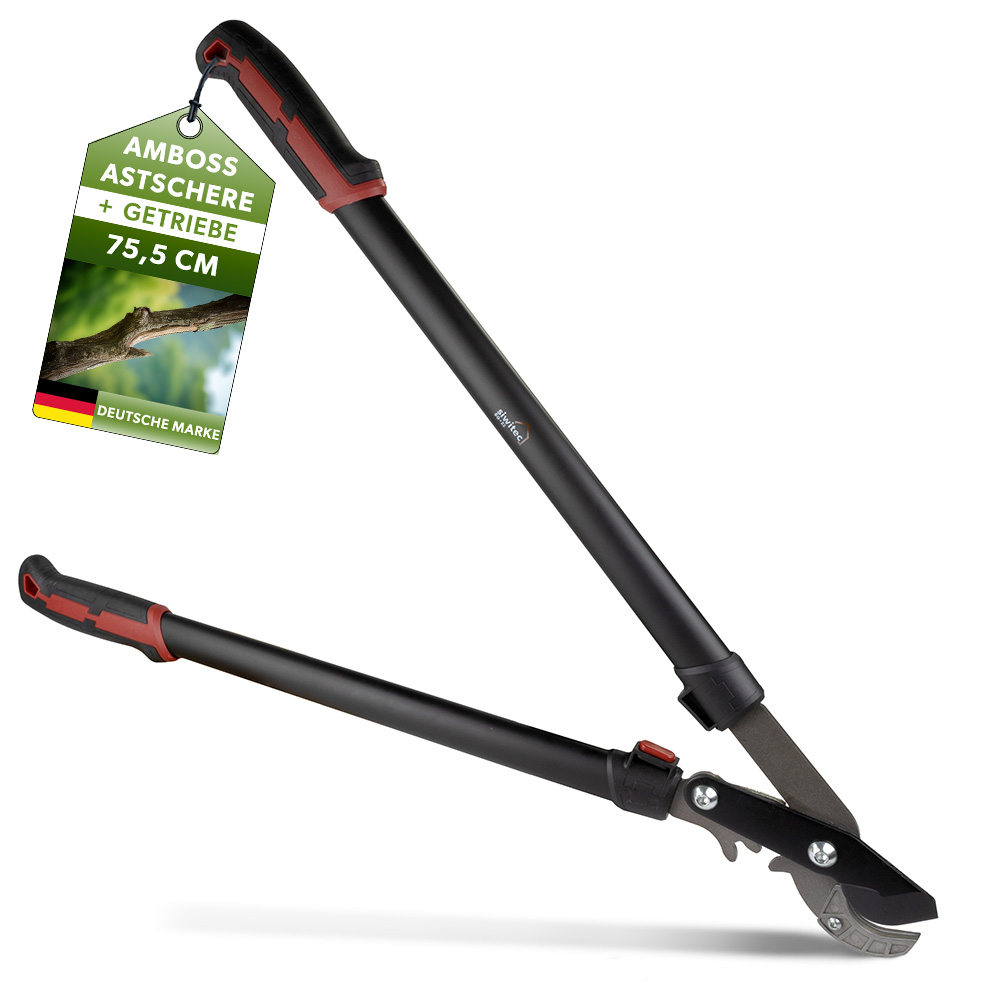 siwitec Getriebe-Astschere SG-22, Amboss Klinge, Aluminiumgriff, schwarz-rot Produktabbildung