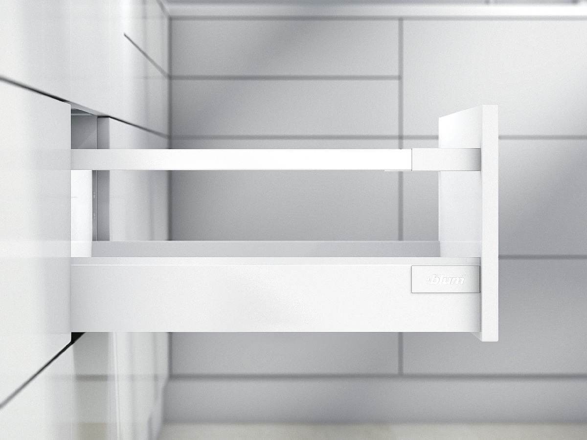 Blum TANDEMBOX antaro Frontauszug Reling D mit Vollauszug TIP-ON BLUMOTION, INSERTA, Seidenweiß Produktabbildung 2