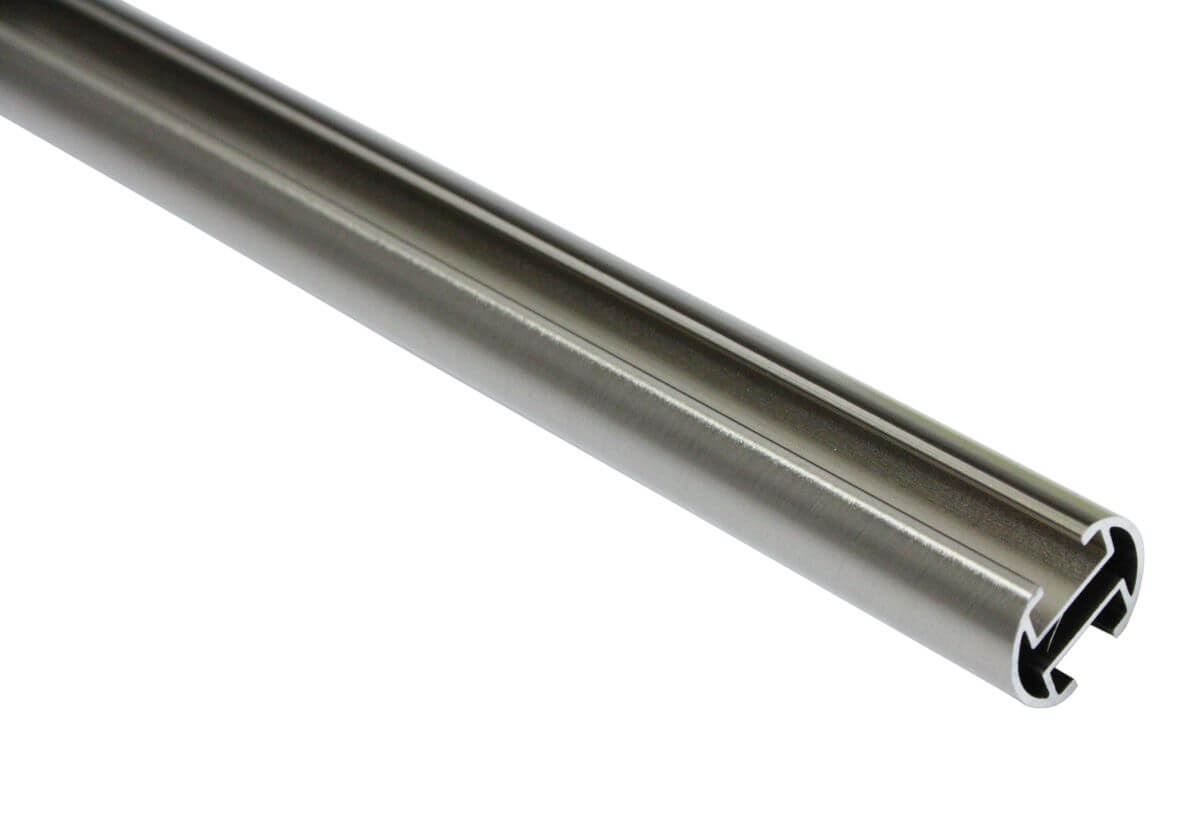 Gardinia Chicago Gardinenstange mit zwei Innenkanälen, Ø 20 mm, Edelstahl-optik, 120 cm Länge Produktabbildung 4