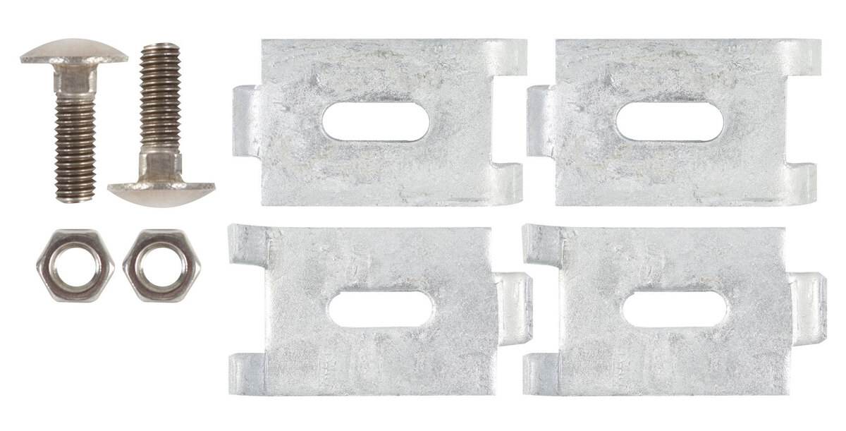 Alberts Eckverbinder zur Verbindung zweier Doppelstabmatten, 3 Farben, Rastermass 50 mm Produktabbildung