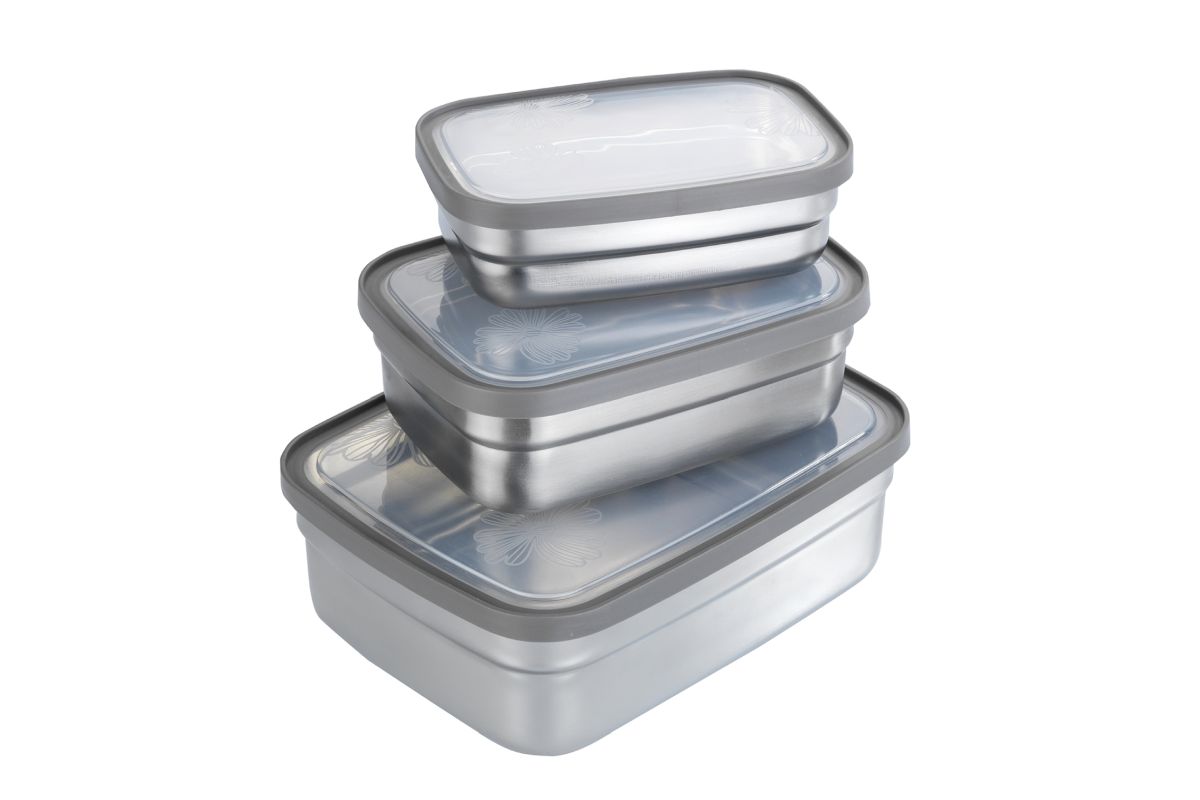 Maximex Lunchboxen Edelstahl, 6-teilig, Brotdosen, Auslaufsichere Frischhaltedosen Produktabbildung 1