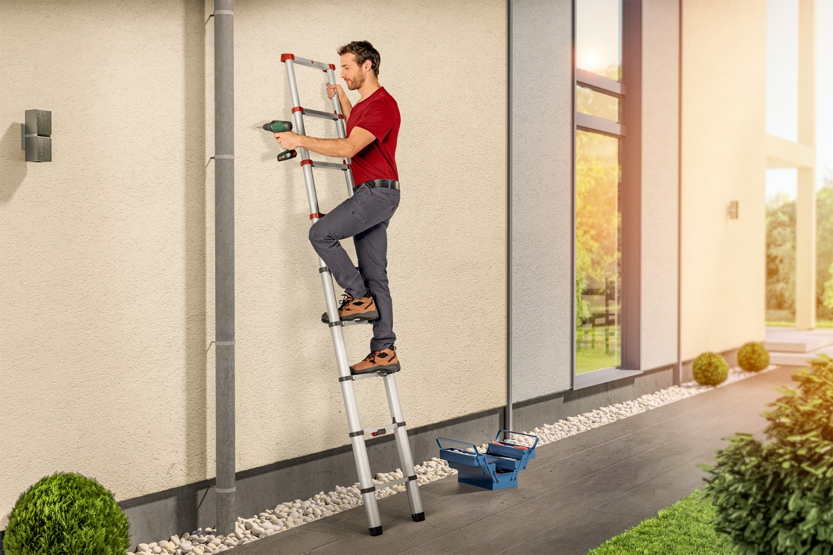 Hailo 2A-Ware T80 FlexLine Alu-Sicherheits-Teleskopleiter, 11 Sprossen, Haushaltsleiter Aluminium Produktabbildung 11