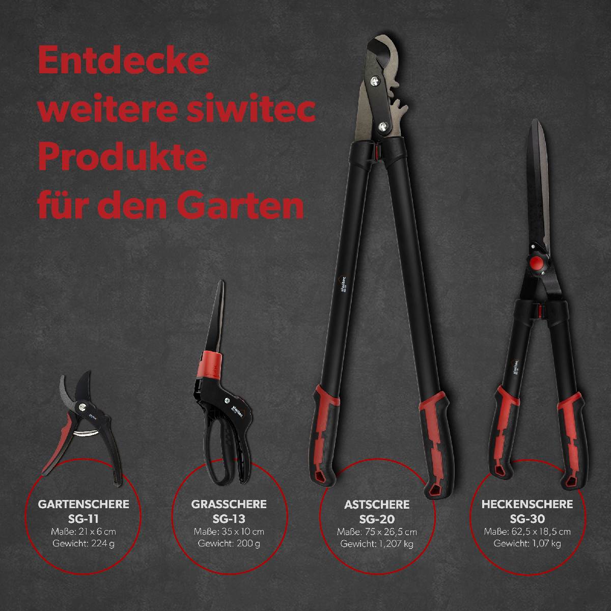siwitec Bypass-Gartenschere SG-11 für frisches, weiches Holz, Baumschere, max Schnittstärke 20 mm Produktabbildung 7