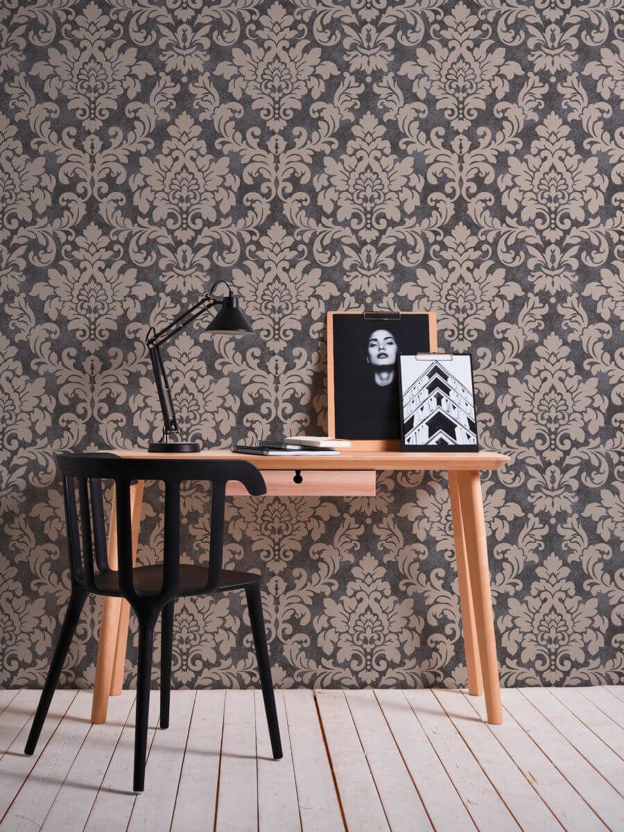 AS Creation Tapete | Barocktapete Beige Metallic Schwarz | Trendwall Produktabbildung 5
