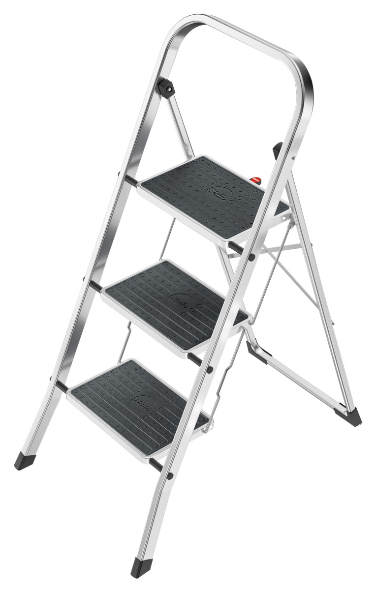 Hailo 2A-Ware K60 3 stufig StandardLine Klapptritt Aluminium, leichte & flache Trittleiter Produktabbildung 1