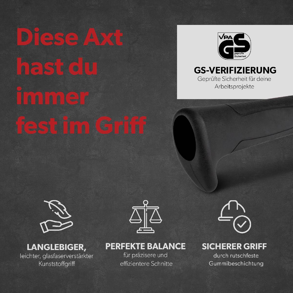 siwitec Nylonaxt SN-45, 450 Gramm Kopfgewicht inkl. Schnittschutz Produktabbildung 5