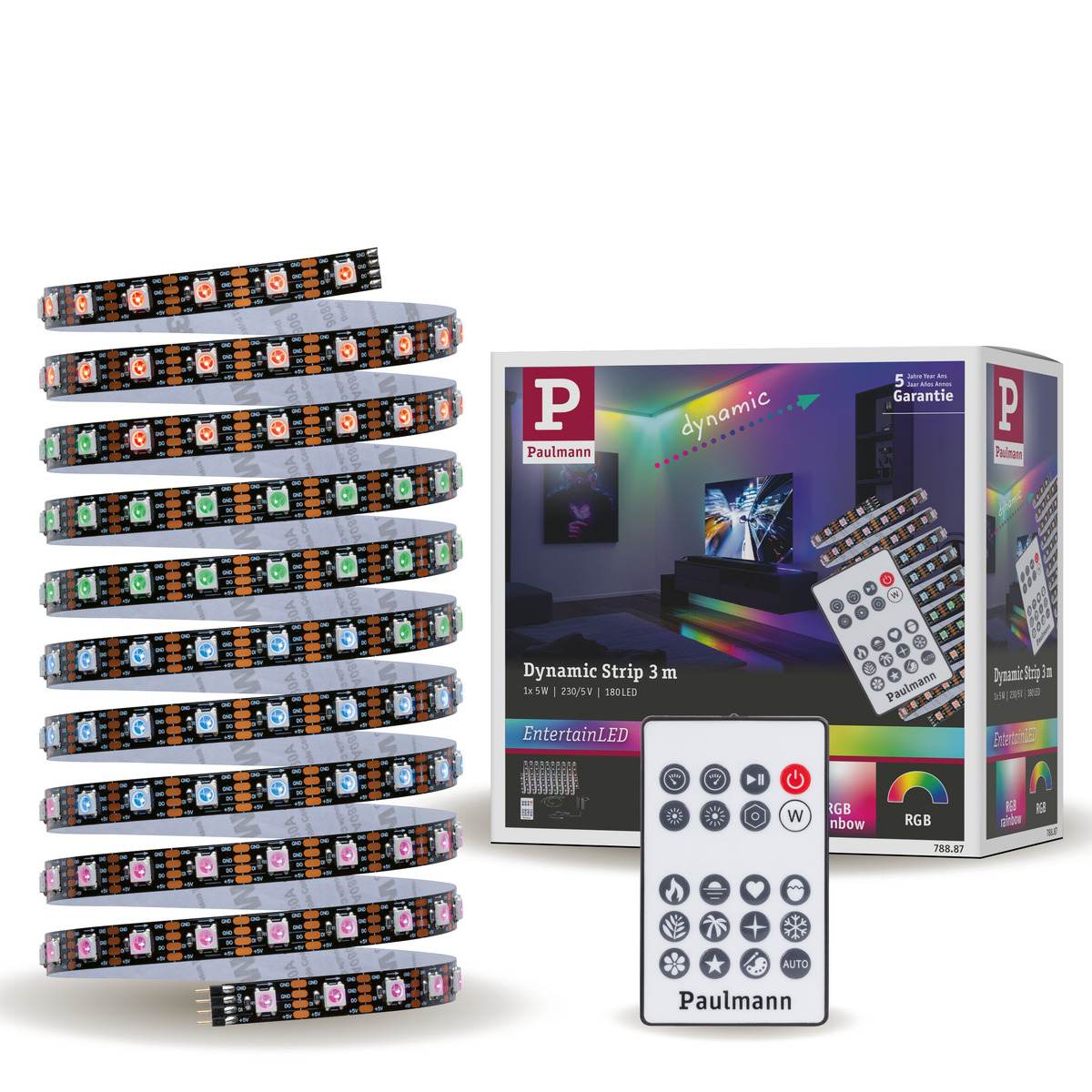 Paulmann EntertainLED LED Stripe Dynamic Rainbow RGB, Komplettset, 1,5 - 5 m, kürzbar, Gaming Light Produktabbildung 2