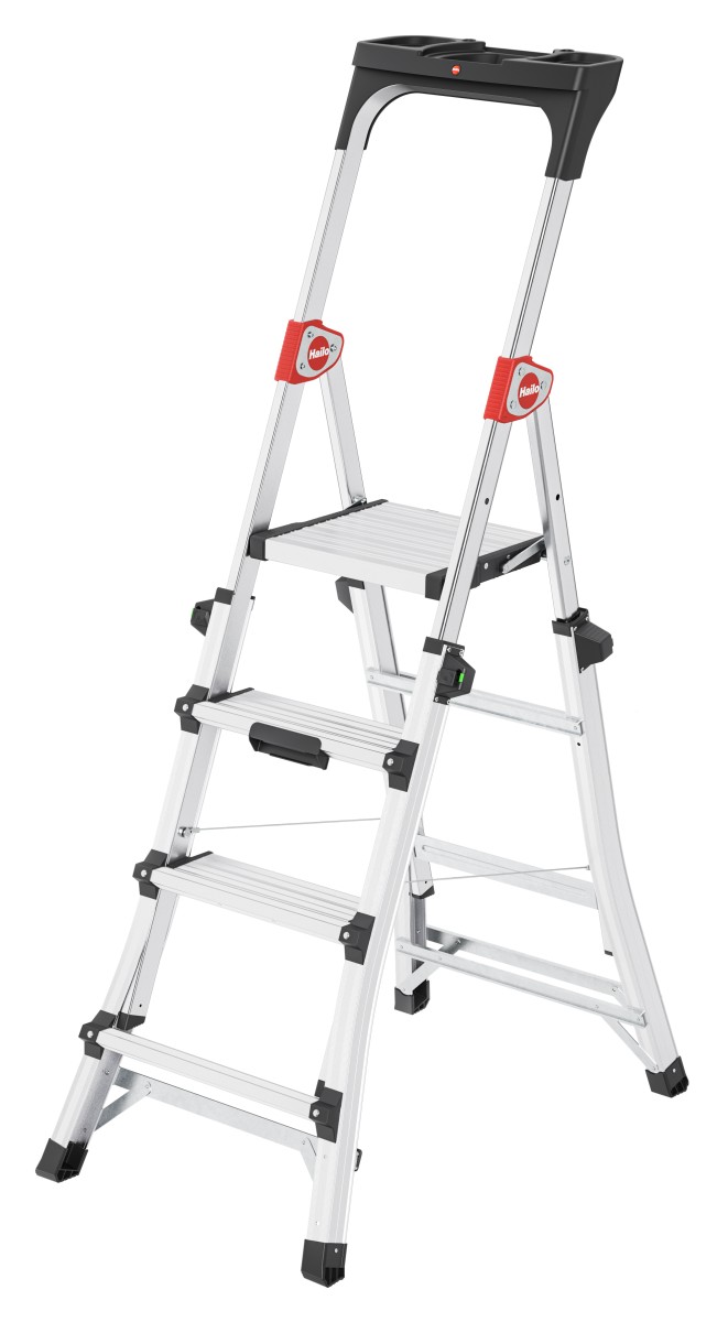 Hailo 2A-Ware TL100 TopLine Aluminium-Haushaltsleiter, 3 - 5 Stufen, flexible Arbeitshöhe, Ablage Produktabbildung 2