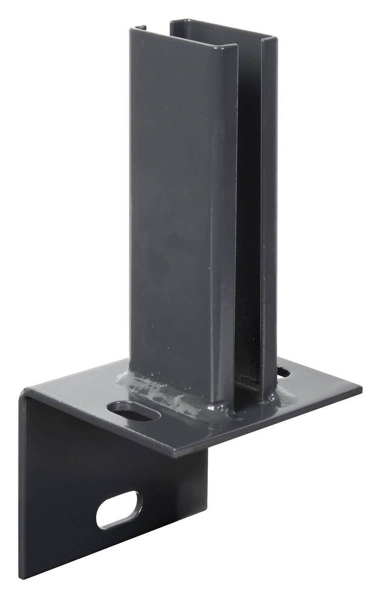 Alberts Pfostenträger für L-Randsteine, Pfosten 60 x 40 mm, Anthrazit, Doppelstabmatten, Mauerrand Produktabbildung