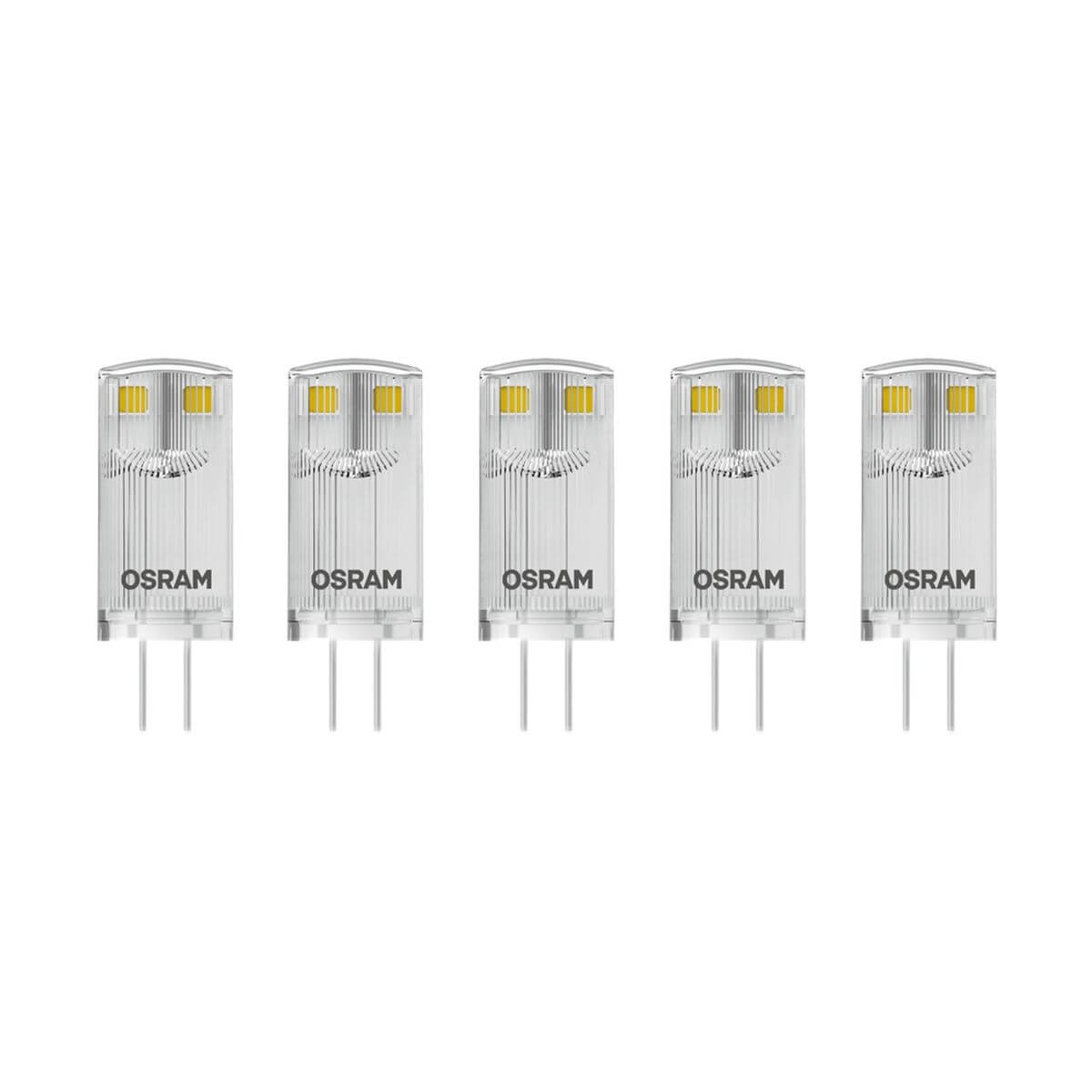Osram 5er Pack PARATHOM LED PIN 12V 0,9W = 10W G4 Sockellampe 100lm 2700K Warmweiß Osram 5er Pack PARATHOM LED PIN 12V 0,9W = 10W G4 Sockellampe 100lm 2700K Warmweiß