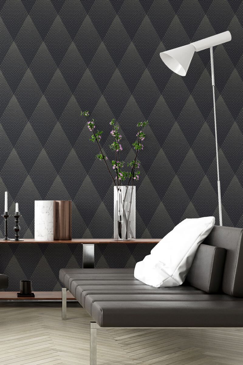 AS Creation Tapete | Punktetapete Schwarz Metallic | New Walls