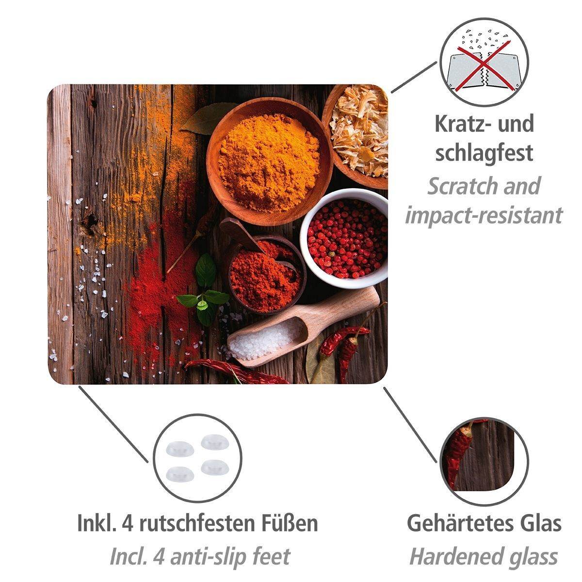 WENKO Motivplatte, Abdeckplatte Glaskeramik Kochfelder, Schneidbrett, Küchen Wandblende, Motivwahl Produktabbildung 2