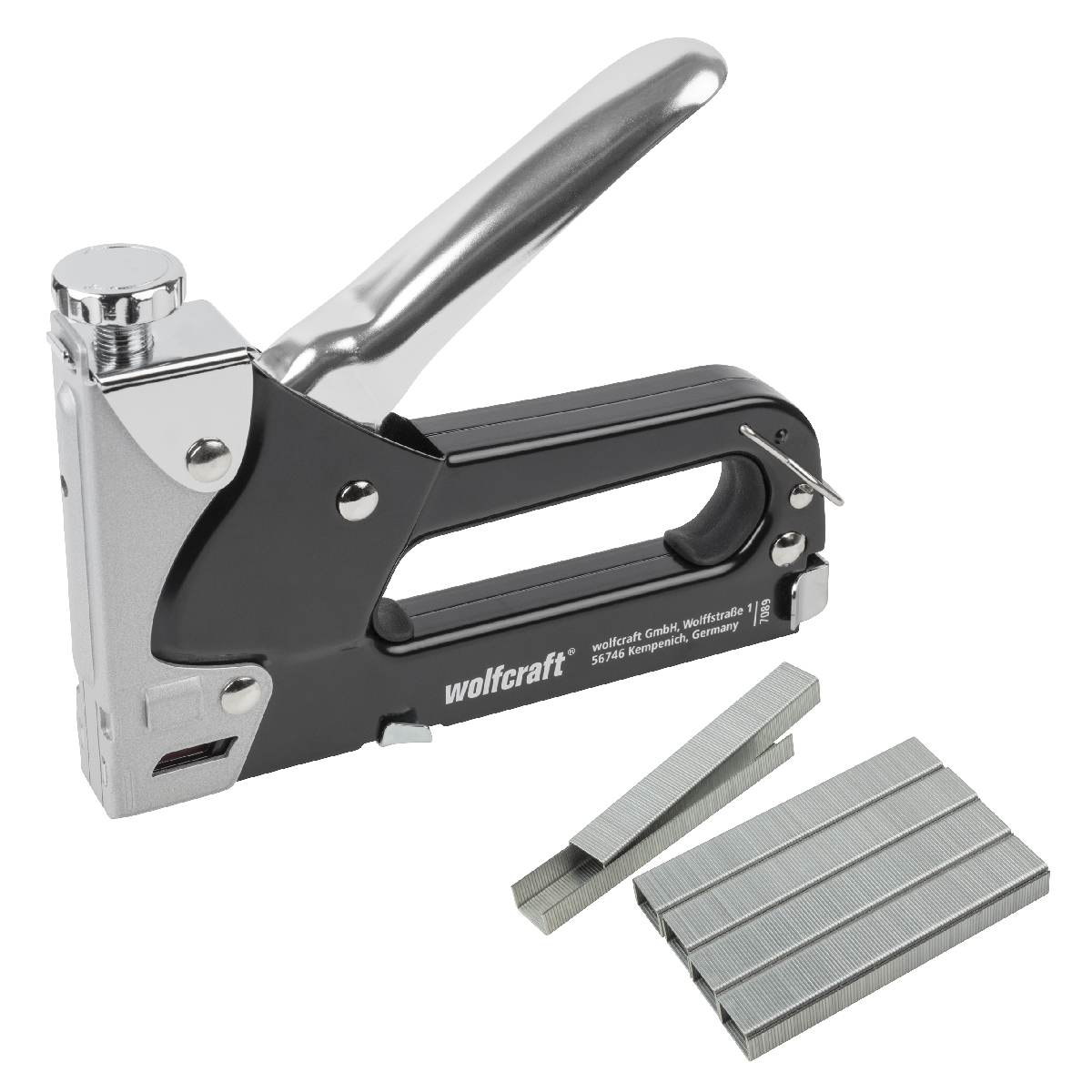 wolfcraft Handtacker Set tacocraft 7, mit 1000 Breitrückenklammern für Arbeiten im Haushalt Produktabbildung 1
