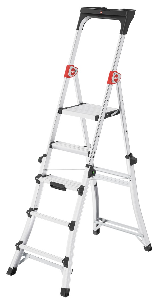 Hailo 2A-Ware TL100 TopLine Aluminium-Haushaltsleiter, 3 - 5 Stufen, flexible Arbeitshöhe, Ablage Produktabbildung 1