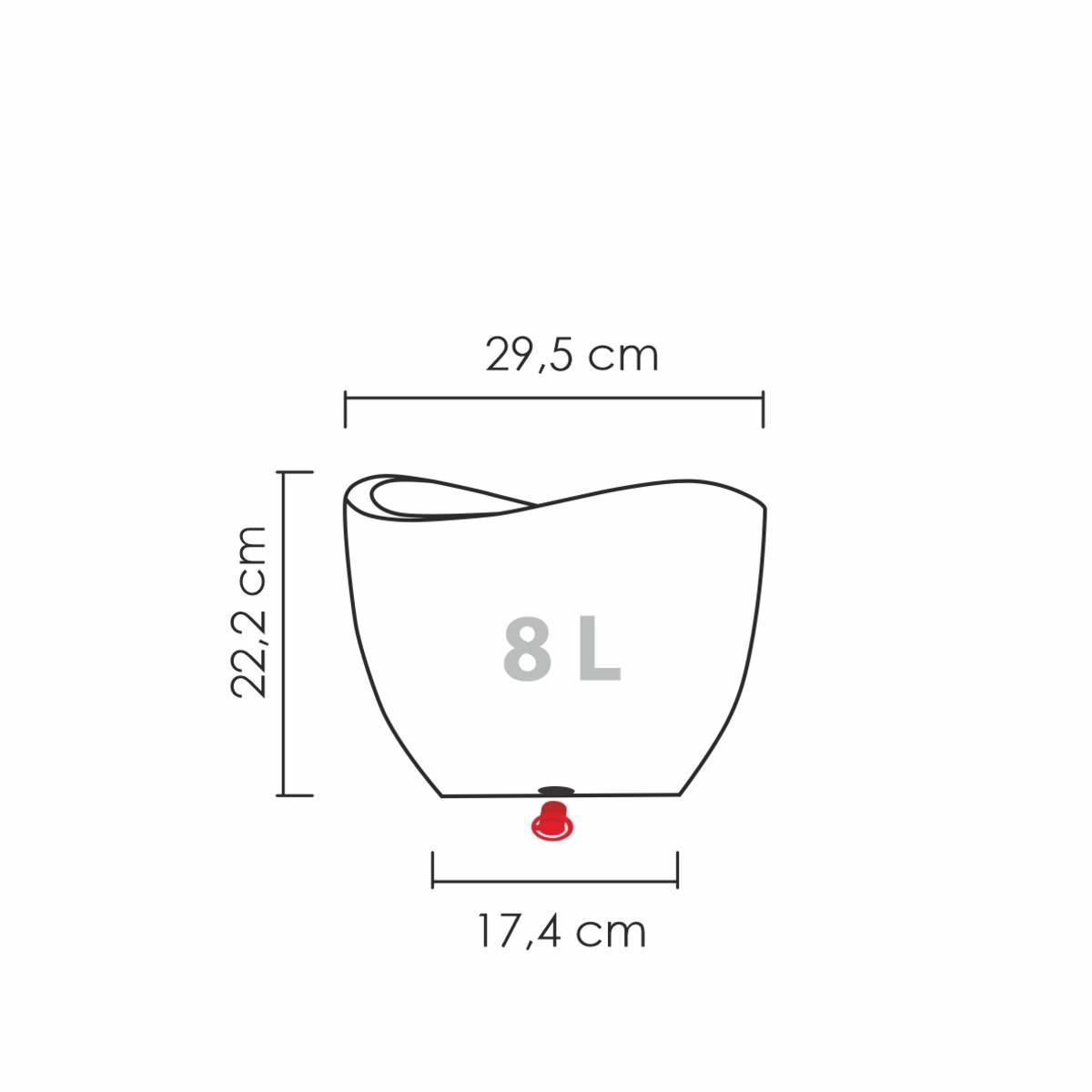 Scheurich Blumentopf Wave Globe für Innen & Aussen, runder Kübel, Schwarz Granit, Ø 30 cm Produktabbildung 2