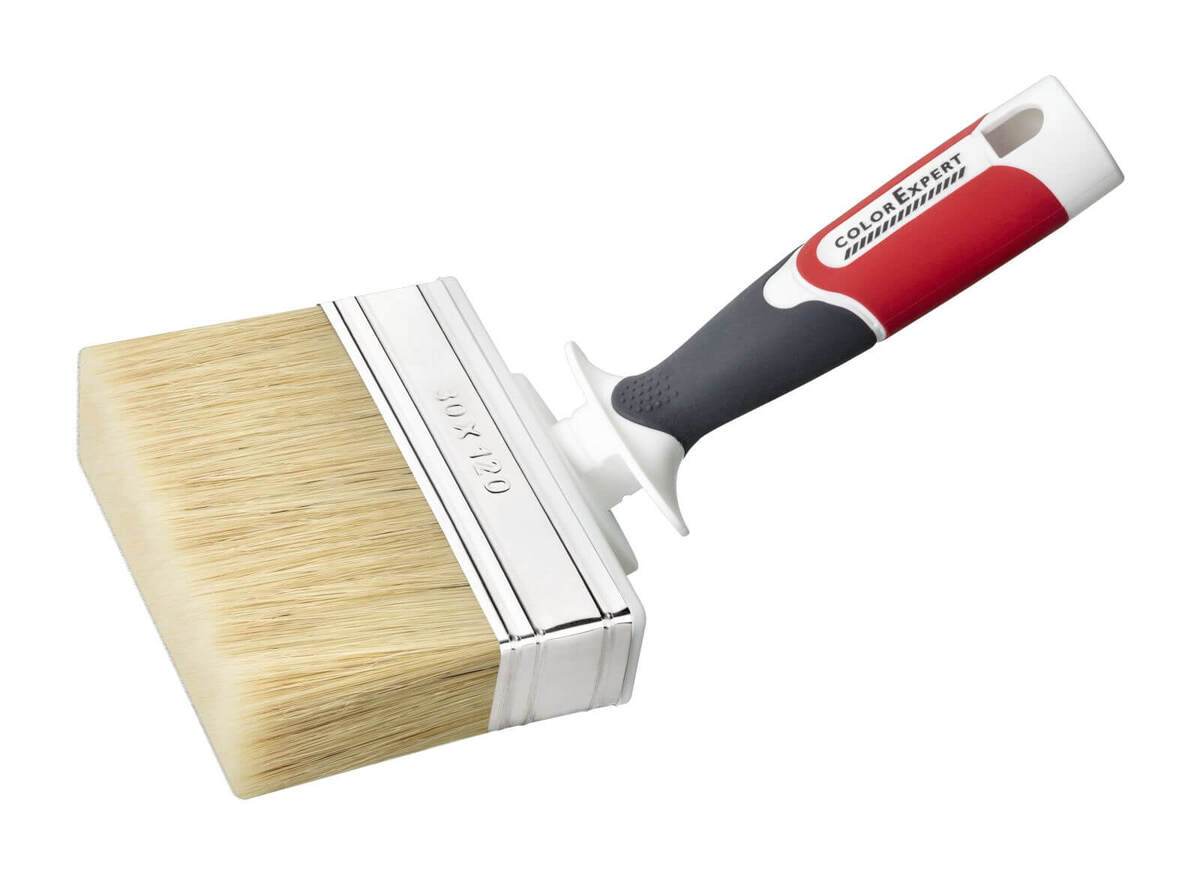 Color Expert Flächenstreicher 12 cm Breite | Mit hellen Borsten und abgewinkeltem 3K-Griff