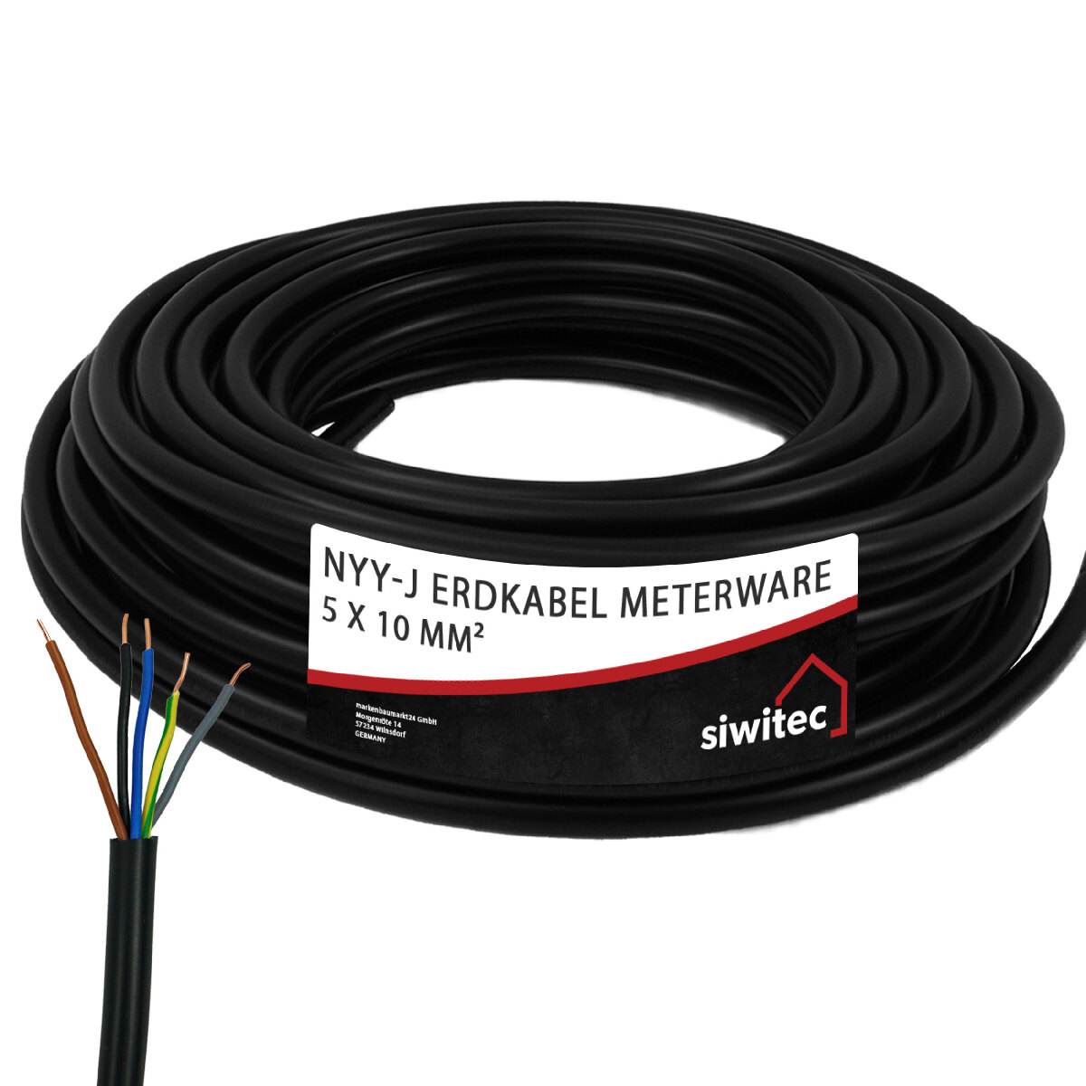 siwitec NYY-Kabel,  NYY-J 5 x 10 mm², 3 m, Erdkabel für Verlegung im Erdreich, Kabel nach Maß Produktabbildung 9