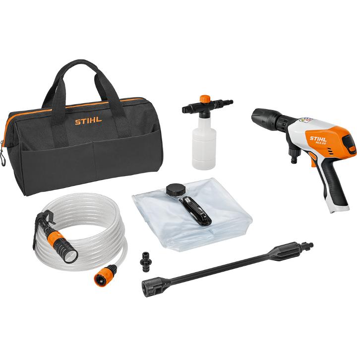 STIHL Akku-Druckreiniger RCA 20 mit Tasche, Saugschlauch, Sprühset & Faltcontainer, mobiler Reiniger Produktabbildung