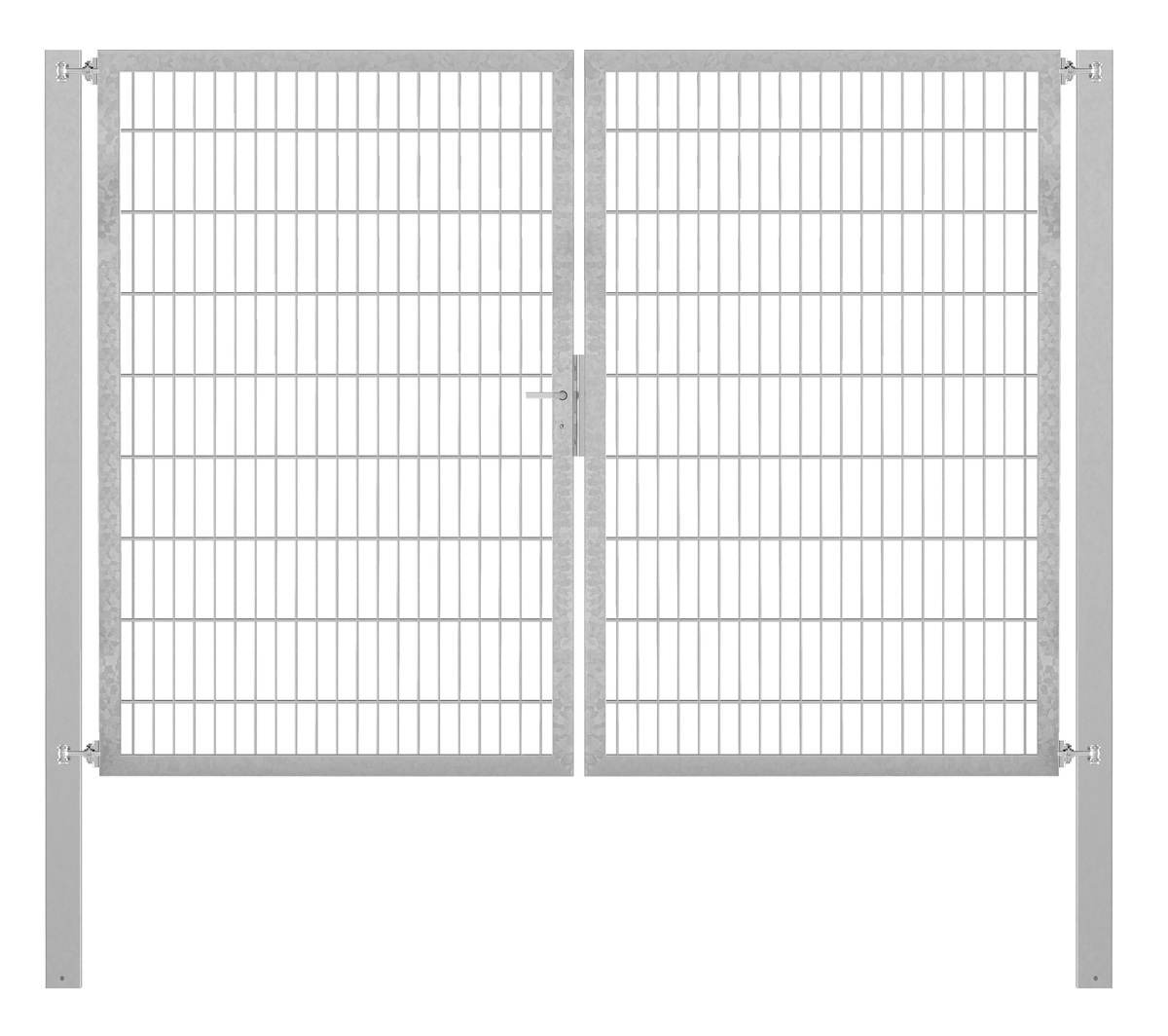 Alberts Doppeltor Flexo Plus für Doppelstabmatten, Feuerverzinkt, 2,5 m x 1,8 m| Stärke 8 x 8 cm Produktabbildung 1