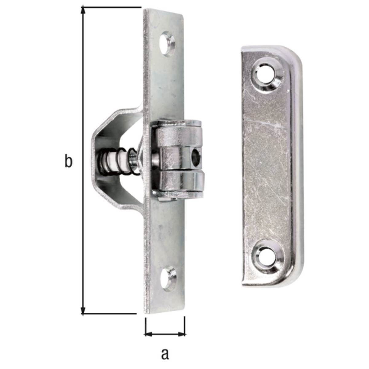 Alberts Rollschnäpper|Pendeltore, galvanisch verzinkt, dickschichtpassiviert, 18x90,SB1St Produktabbildung 2