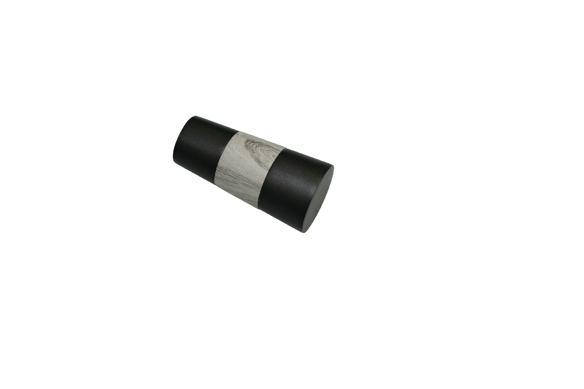 Gardinia Endstück Konus, Endknöpfe für Gardinenstange, Ø 16/19 mm, Black-Holz-Optik|Grau Produktabbildung