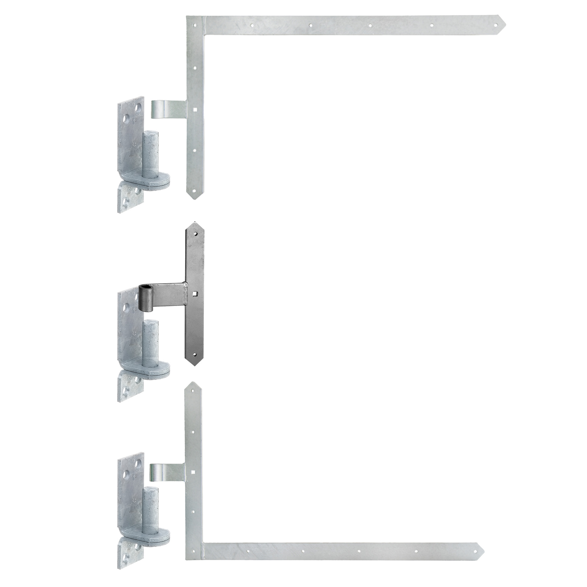 siwitec Tor-Winkelband-Set oben/unten 600 x 1000 mm mit Mittelband 300 mm und engen Kloben Produktabbildung