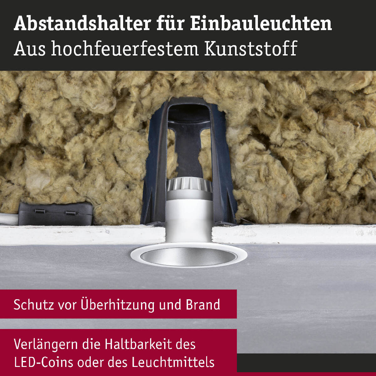 Paulmann Abstandshalter für Einbauleuchten mit Standardgröße und Bohrdurchmessern von 62 - 90 mm Produktabbildung 5