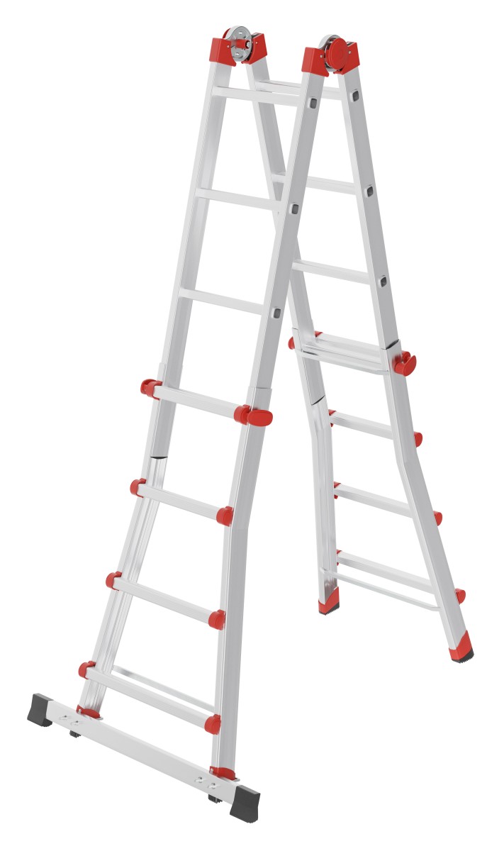 Hailo 2A-Ware M80 Multifunktions-Teleskopleiter, 4x4 Sprossen, zusammenschiebbare Leiter  Alu Produktabbildung 1