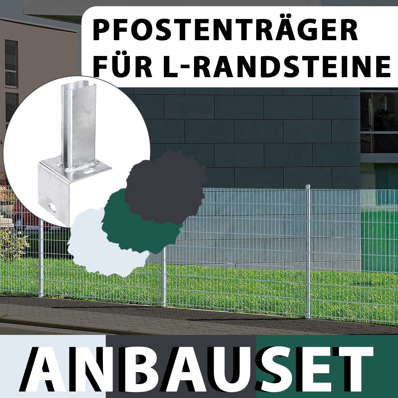Alberts Anbauset Doppelstabmattenzaun mit L-Pfostenträger, 2 m Matten, Höhe 80-120 cm, Länge 2 m Produktabbildung 5