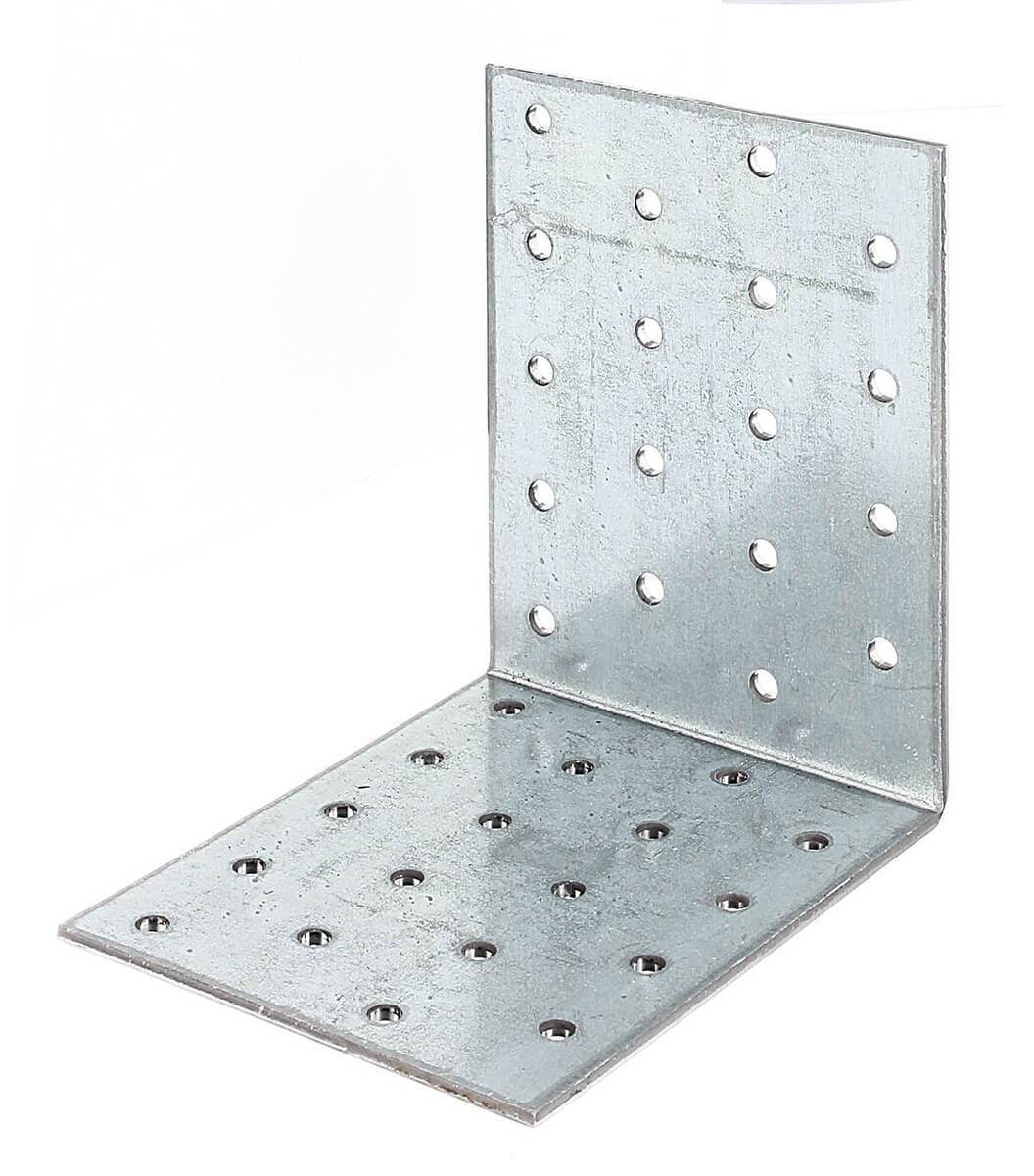 Alberts Lochplattenwinkel, verzinkt, Lochplatten-Winkel, CE Kennzeichnung, 100 x 100 x 80 mm, 25 Stk Produktabbildung 1
