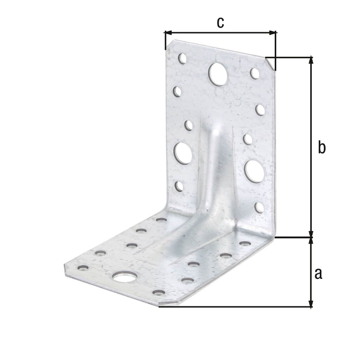 Alberts Schwerlast Winkelverbinder mit Sicke, verzinkt, Holzverbinder, 90 x 90 x 65 mm (25 Stück) Produktabbildung 2