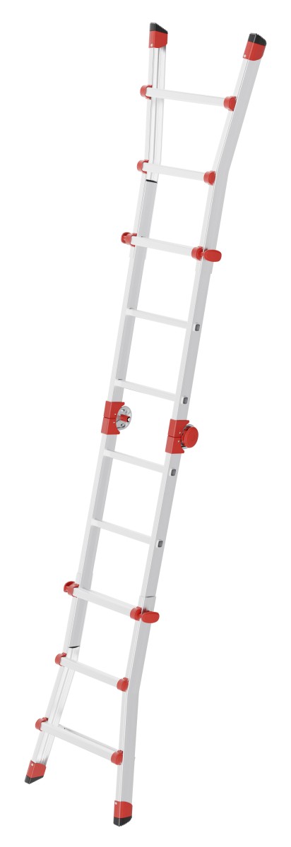Hailo 2A-Ware M80 Multifunktions-Teleskopleiter, 4x3 Sprossen, zusammenschiebbare Leiter  Alu Produktabbildung 2