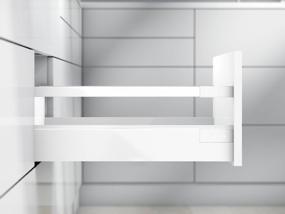 Blum TANDEMBOX antaro Frontauszug Reling C mit Vollauszug TIP-ON BLUMOTION, INSERTA, Seidenweiß Produktabbildung 3