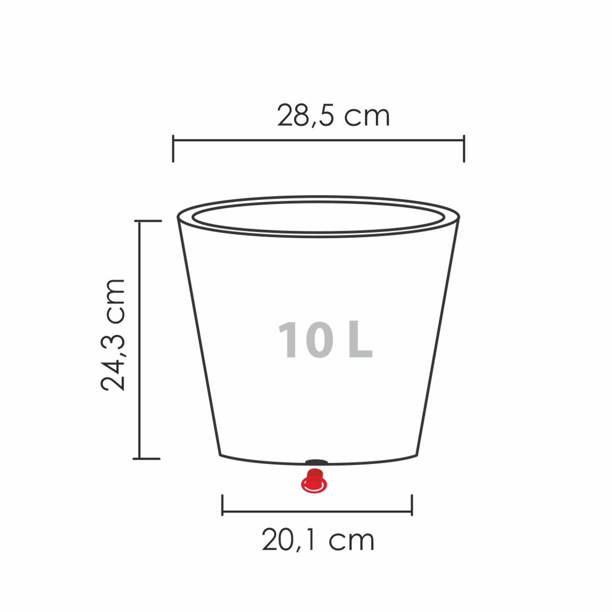 Scheurich C-Cone 30  Pflanzgefäß/Blumentopf/Pflanzkübel C-CONE 238/30 Stony Grey Produktabbildung 2