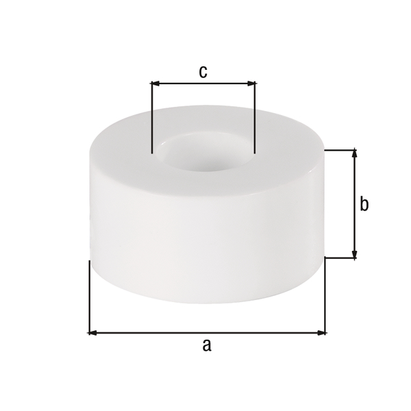 Alberts 15 x Distanzhülse, Kunststoff Weiß, Ø 20 mm, Höhe 10 mm, 15 Stück, für Schrauben Ø5-8 mm Produktabbildung