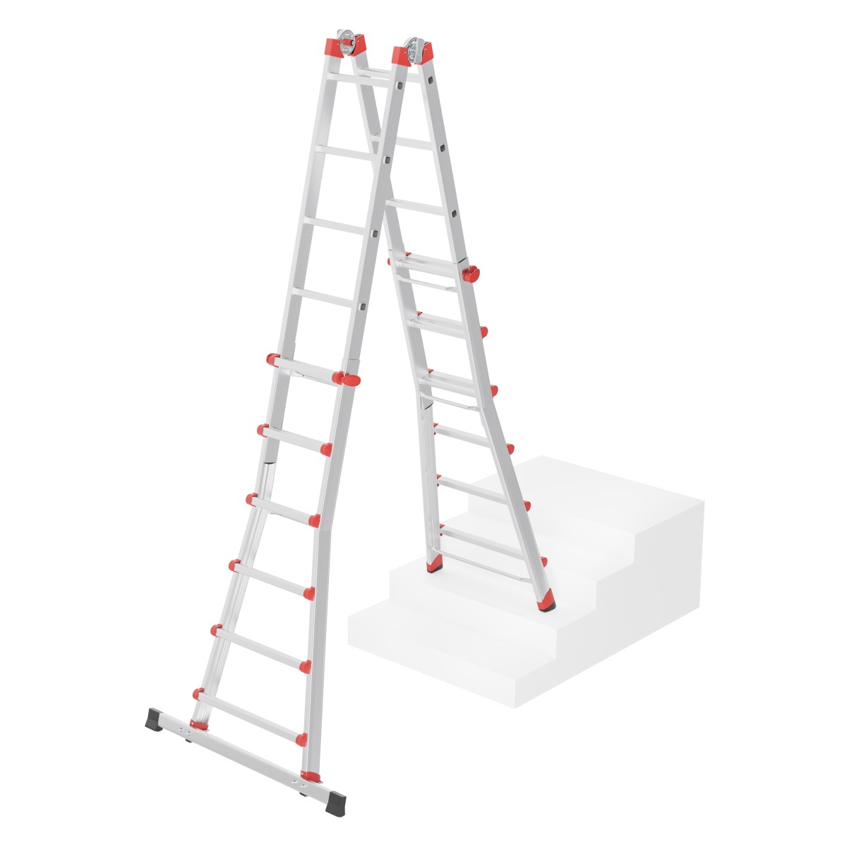 Hailo 2A-Ware M80 Multifunktions-Teleskopleiter, 4x6 Sprossen, zusammenschiebbare Leiter  Alu Produktabbildung 4