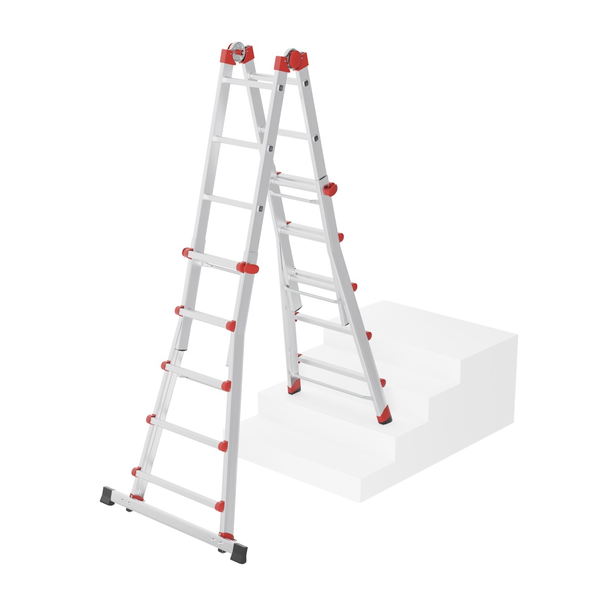 Hailo 2A-Ware M80 Multifunktions-Teleskopleiter, 4x5 Sprossen, zusammenschiebbare Leiter  Alu Produktabbildung 4