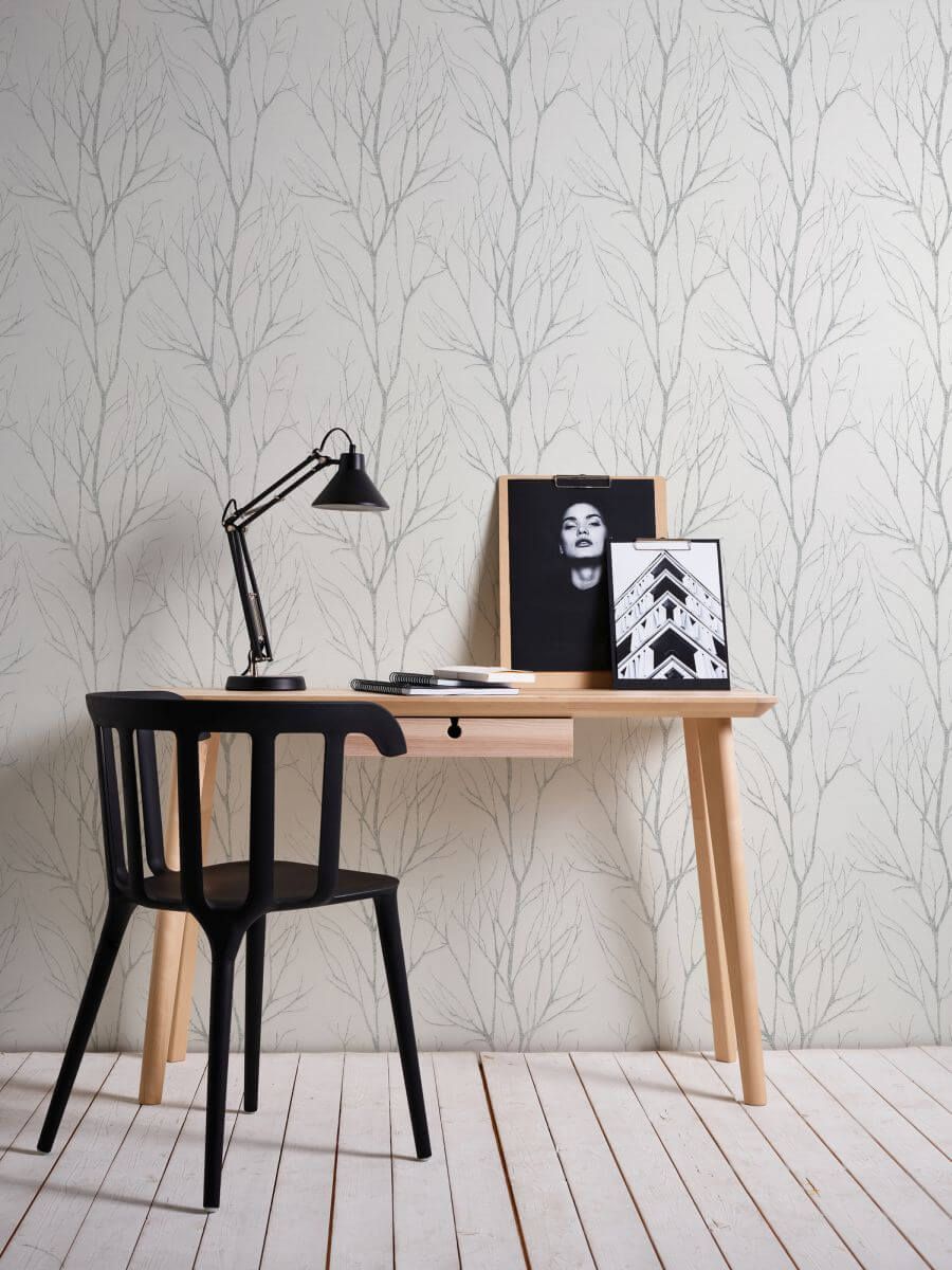 AS Creation Tapete Blooming Grau Beige | Waldtapete