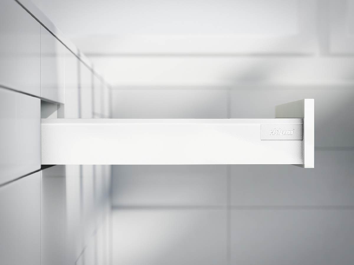 Blum TANDEMBOX antaro Schubkasten M mit TIP-ON BLUMOTION, Seidenweiß, Befestigungsart: Inserta Produktabbildung 2