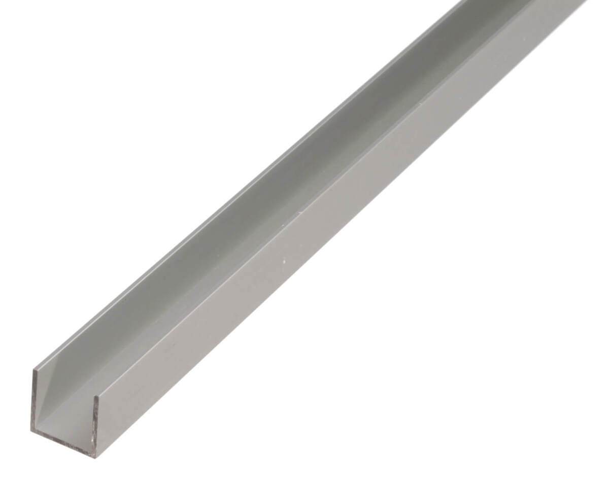 Alberts U-Profil, silberfarbig eloxiert, U-Form, Länge 1 m, Aluminium, 18 x 20 x 15,4 x 1,3 mm Produktabbildung